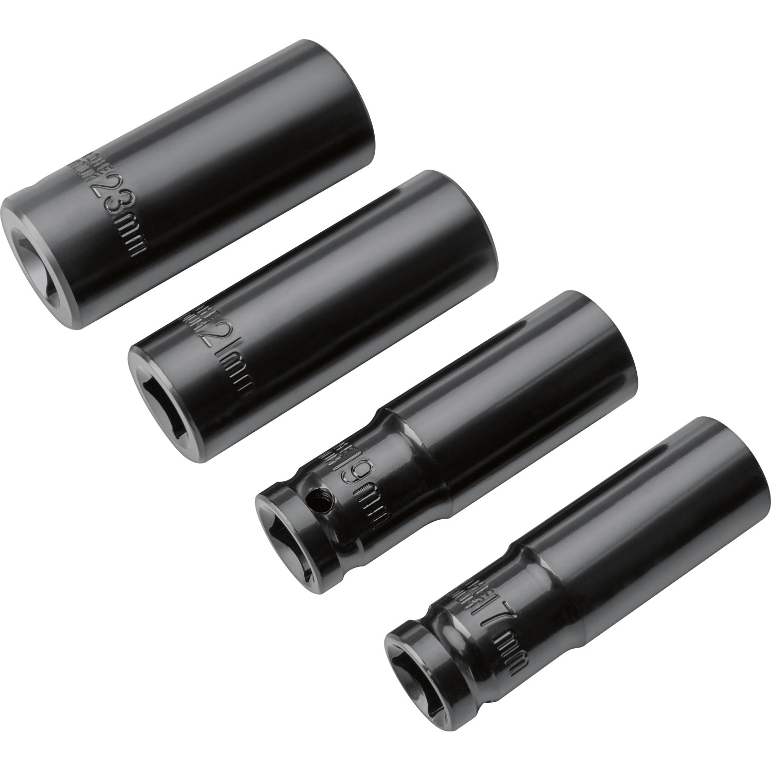 LUX-TOOLS Schlagschrauber-Nuss-Set, 4-teilig, Größen 17-23 mm.