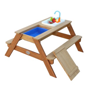 Axi Picknicktisch Emily mit Spielküchenspüle und Zubehör, aus Holz für Kinder