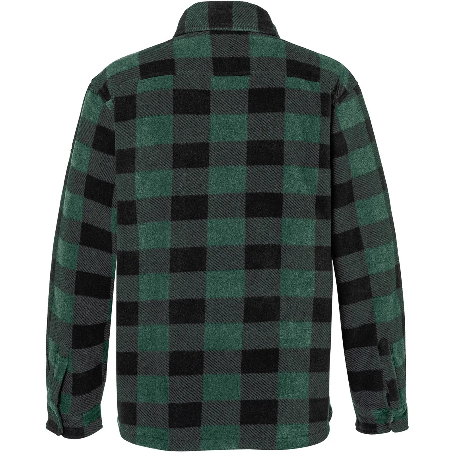 Kübler Pulse Handcraft Thermohemd in Moosgrün/Schwarz mit Karomuster, Rückansicht.