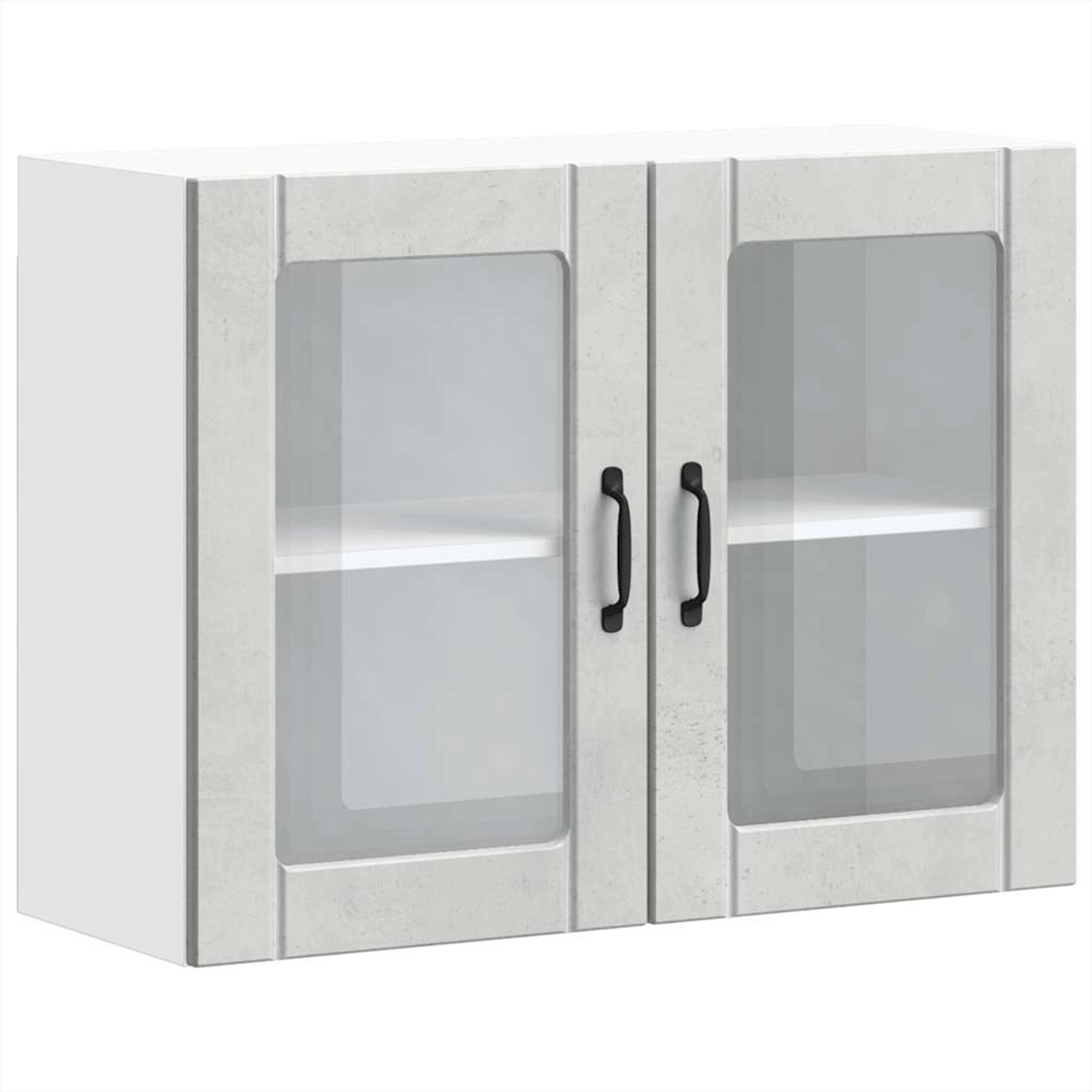 vidaXL Küchen-Hängeschrank mit Glastür Lucca Betongrau Holzwerkstoff 853851 günstig online kaufen