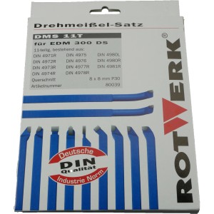 Rotwerk Hartmetall-Drehmeißelsatz, 11-teilig, 8x8mm, für Drehmaschinen.