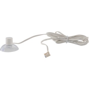 Schellenberg Sonnensensor für RolloDrive 35/45: Weißer Sensor mit Saugnapf und Kabel für Rollladenantriebe.