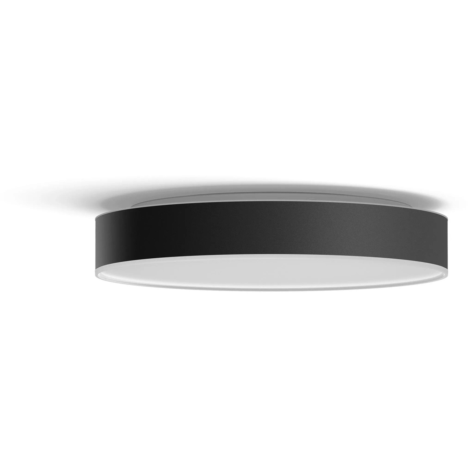 Schwarze Philips Hue Enrave L Deckenleuchte mit Dimmer, 4500 lm.