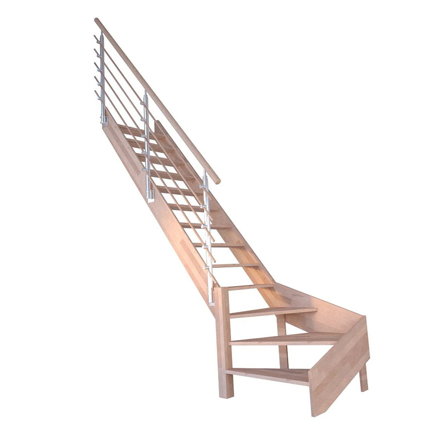 StarWood Treppe Rhodos Buche Gew. L Design-Geländer-Holzstäbe FSC® günstig online kaufen