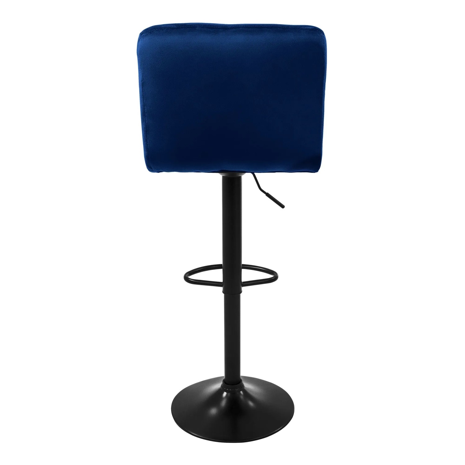 Blauer ML-Design Barhocker (2er Set) mit Samtbezug und Rückenlehne.