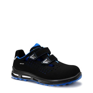 Elten Sicherheitssandale Impulse XXT Blue Easy ESD S1, Gr. 38, Arbeitsschuh mit Klettverschluss, schwarz/blau.