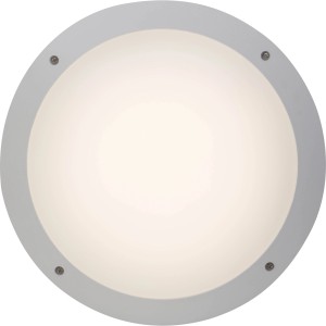 Weiße, runde LED-Außenleuchte Medway, geeignet für Wand- und Deckenmontage.