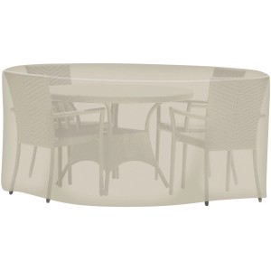 Tepro Abdeckhaube für runde Sitzgruppe, klein, beige. Schutz vor Wind und Wetter für Gartenmöbel.