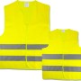 Gelbes Warnwesten 4er-Set (2x XL, 2x S) mit Reflektorstreifen für Pannenhilfe und Erste Hilfe.