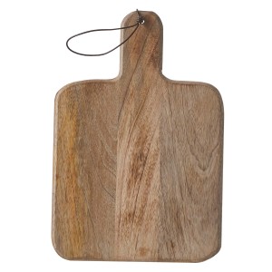 Mica Decorations Servierbrett Duko, 35x25 cm, braunes Mangoholz mit Griff und Aufhängeschlaufe.