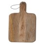 Mica Decorations Servierbrett Duko, 35x25 cm, braunes Mangoholz mit Griff und Aufhängeschlaufe.