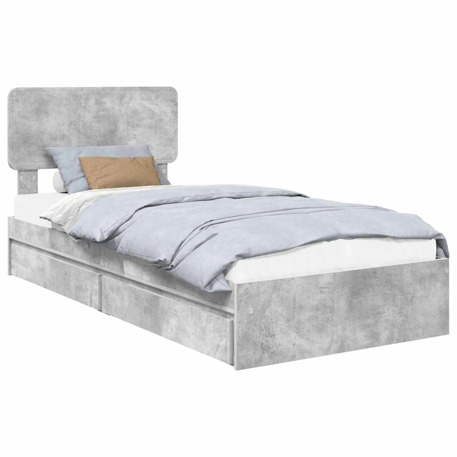 vidaXL Stauraumbett Betongrau 75 x 190 cm Holzwerkstoff 3412328 günstig online kaufen