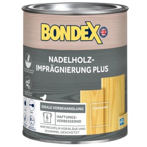 Dose Bondex Nadelholz Imprägnierung Plus, farblos, 0,75l. Holzgrundierung für den Aussenbereich.