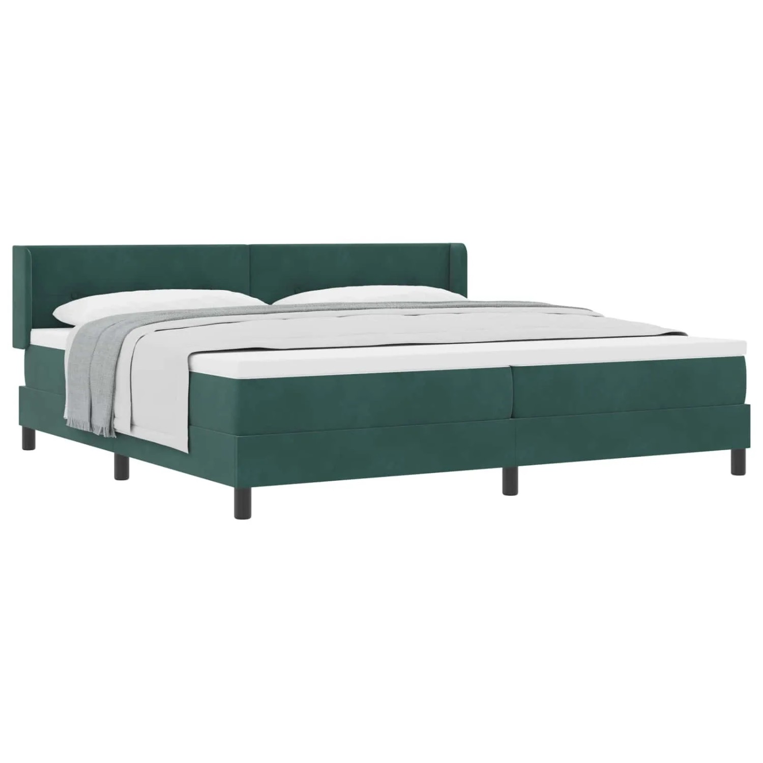vidaXL Boxspringbett mit Matratze Dunkelgrün 200 x 200 cm Polyester 3341489