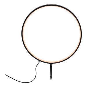 Schwarze LED Erdspießleuchte Zirkulu, 66 cm, für Gartenbeleuchtung.