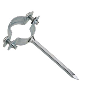 Verzinkte Kirchhoff Rohrschelle 21 mm mit Einschlagstift zur Rohrbefestigung.
