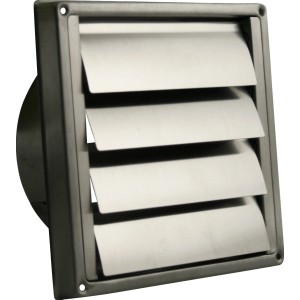 Marley Verschlussklappe aus Edelstahl, 183x183mm, für Lüftungssysteme mit 150mm Rohranschluss.