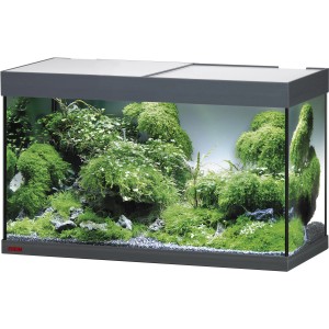 Eheim VivalineLED Aquarium-Komplettset, 126 l, anthrazit, bepflanzt.