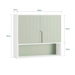 SoBuy Hängeschrank BZR140-GR, Badschrank/Küchenschrank in Grün/Weiß mit Stauraum.