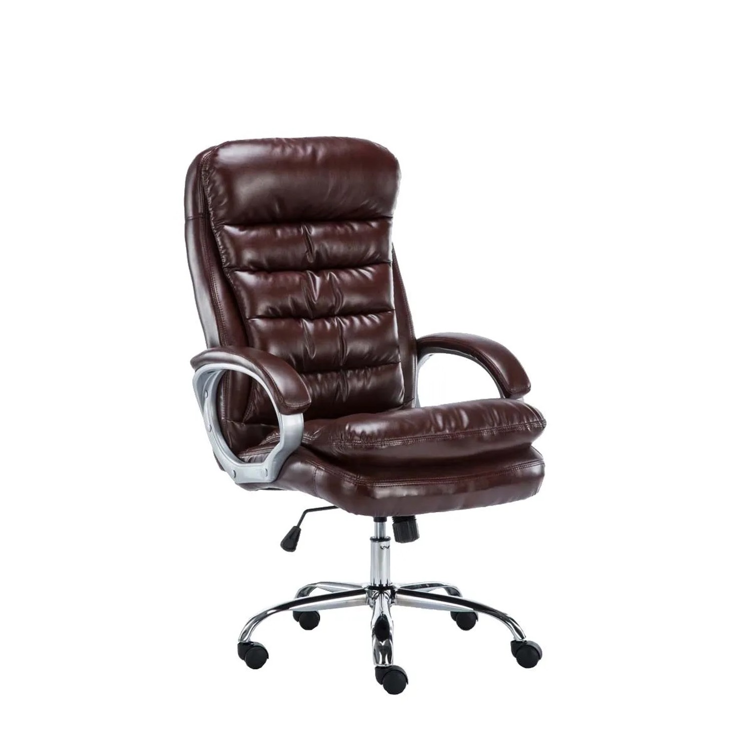 DELUKE Bürostuhl SOUK 116x68x77 Bordeauxrot Kunstleder Metall In Chromoptik Gestell Ergonomische Bürostühle Homeoffice Stuhl