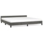 Dunkelgraues Samt-Bettgestell 200x200 cm mit Kopfteil. Elegantes Bett für Schlafzimmer.