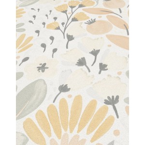 Erismann Vliestapete La Terrasse Jardin Poetique, beige-rosa mit floralem Muster.