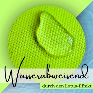 Grüner Apfel Sensalux Tischdeckenstoff mit Wasser abweisendem Lotus-Effekt.