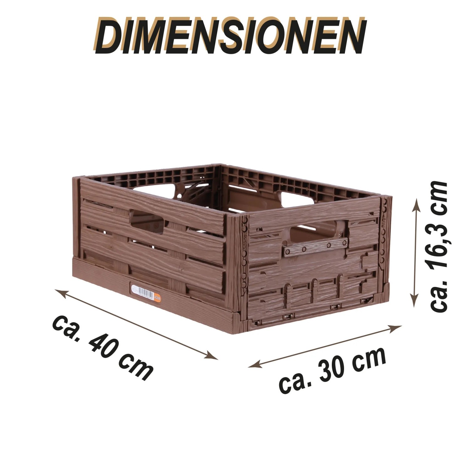 Bestlivings Faltbox Holzoptik, 40x30 cm, 2er-Set. Klappbox für Badaccessoires und mehr.