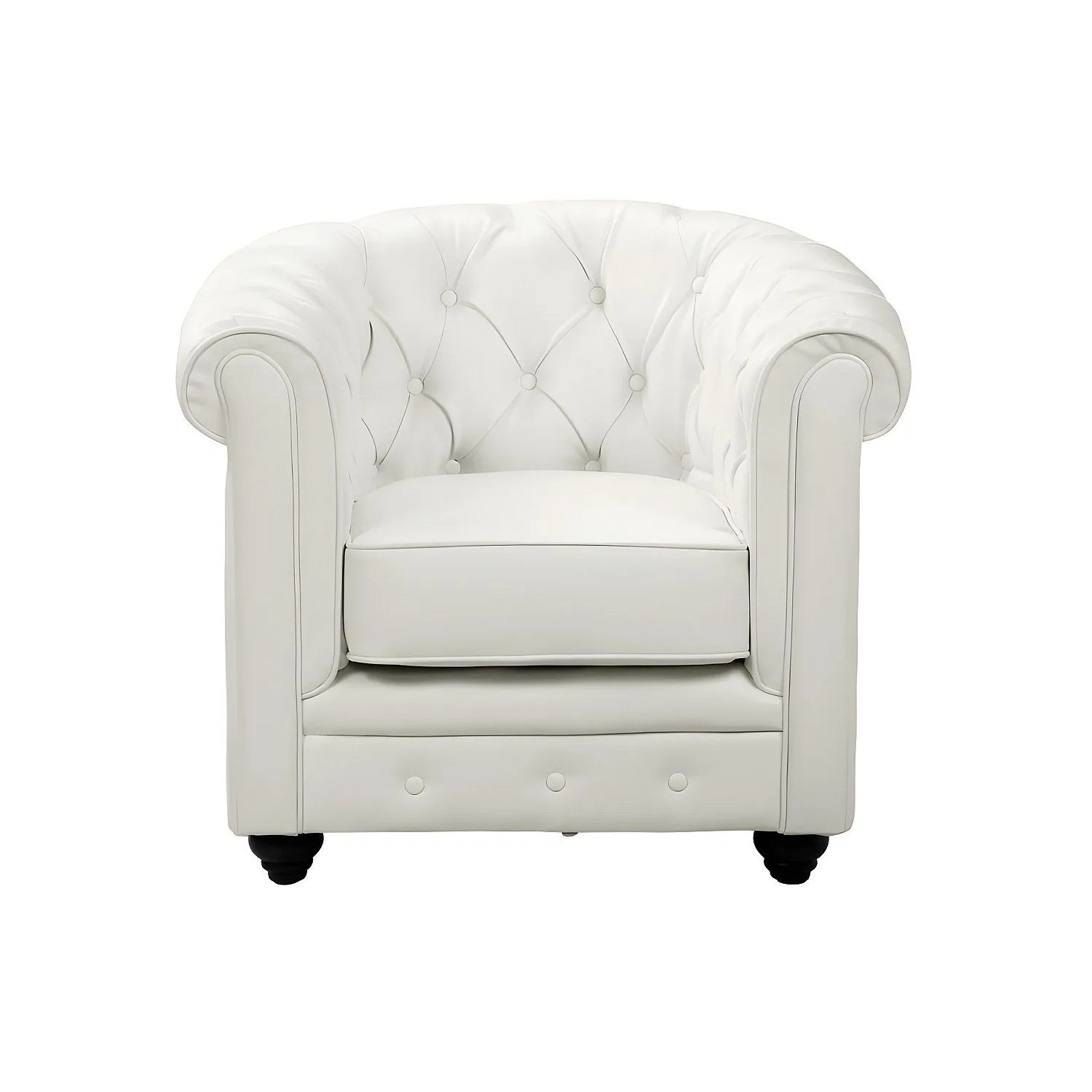 Vente-unique Sessel Mit Gerader Rückenlehne Chesterfield Weiß 82 cm