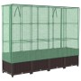 Braunes vidaXL Hochbeet mit Gewächshaus-Aufsatz und Rattan-Optik.