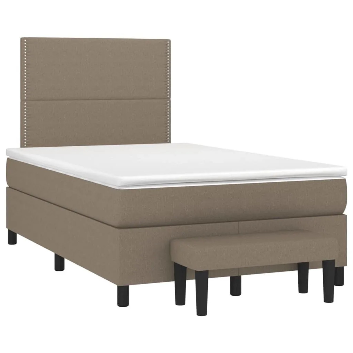 vidaXL Boxspringbett mit Matratze Taupe 120x200 cm Stoff 3136505 günstig online kaufen