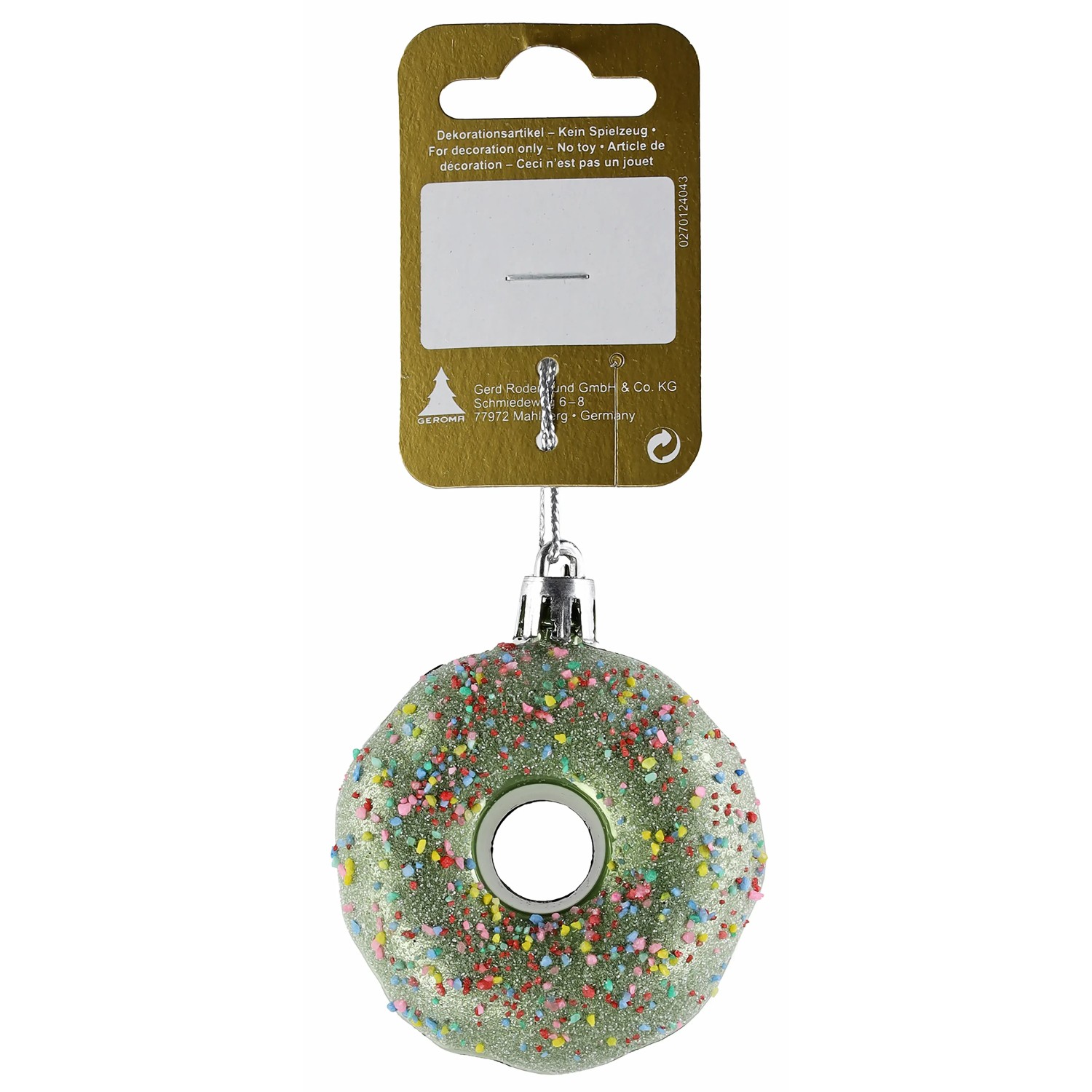 Weihnachts-Deko Donut zum Hängen aus Kunststoff Ø 6 cm x 3 cm Mint