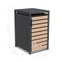 Westmann Mülltonnenbox Lacina für 1 Tonne (240 l) in Anthrazit/Holzoptik, 80x68x116 cm.