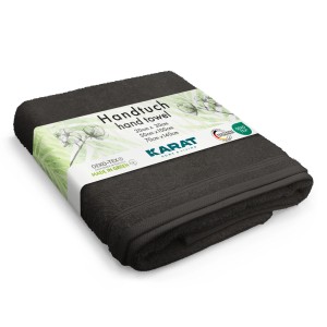 KARAT Handtuch Bay, schwarz, 70x139cm. Baumwoll-Duschtuch, sanft und saugstark.