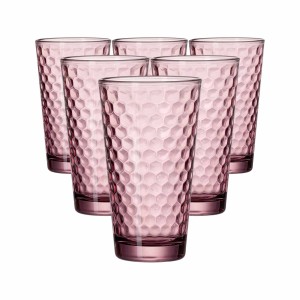 Ritzenhoff & Breker Longdrinkgläser Favo, 6er Set, Berry, mit Wabenstruktur.