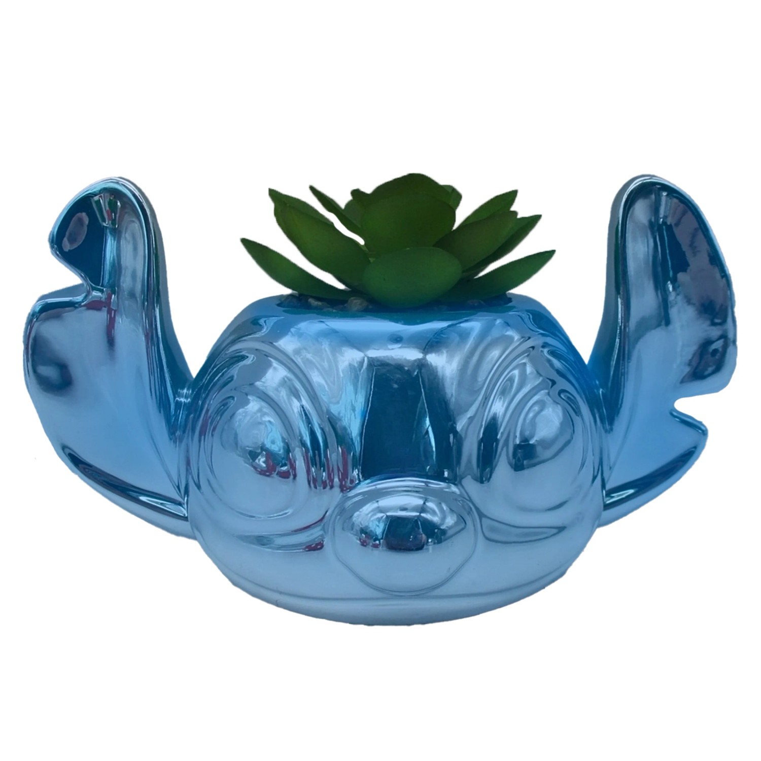 Disney Blumentopf Keramik 3D Stitch Blau Metallic 9 cm