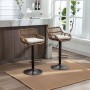 PXloue Barhocker 2er Set Höhenverstellbar mit Fußstütze und 360° Drehfunktion Barstuhl mit Metallgestell und Rattan Rückenlehne_3