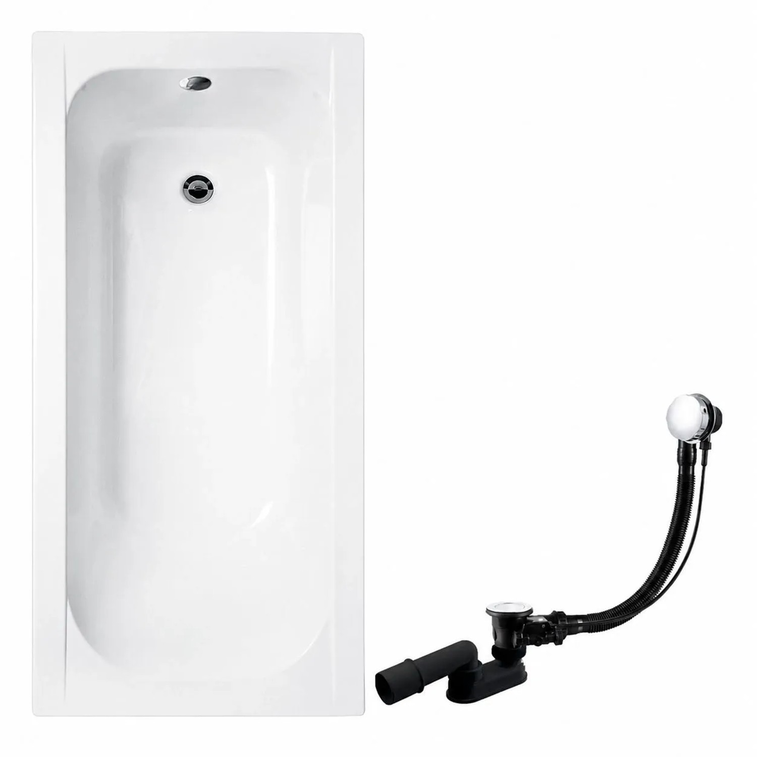 KOLMAN Badewanne Rechteck 140 x 70 Cm Mit Styroporverkleidung Inkl. Ablauf Und Füße