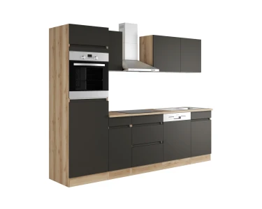 Optifit Küchenzeile OPTIkombi Noah420 ohne E-Geräte 270 cm Anthrazit/ Wildeiche kaufen bei OBI