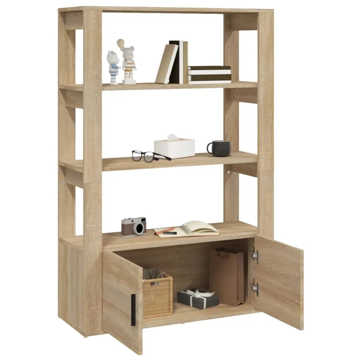 vidaXL Sideboard Sonoma-Eiche 80x30x119,5 cm Holzwerkstoff 819471_5