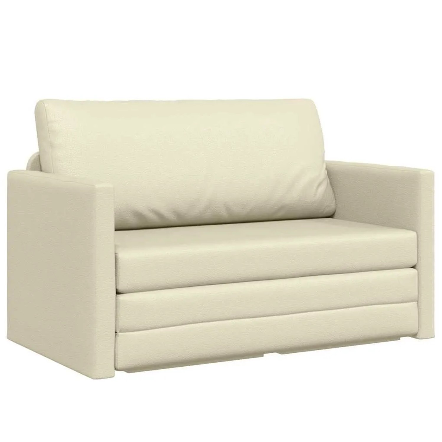 vidaXL Schlafsofa 110cm Creme Kunstleder 4106709