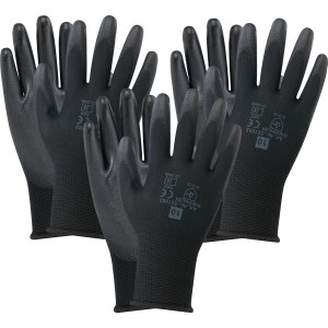 LUX PU Handschuhe, 3er Pack, Größe 10, Arbeitshandschuhe für Schutz und Komfort.