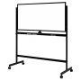 Mobiles Whiteboard von Costway mit schwarzem Ständer und Rollen, 120x60 cm.
