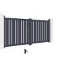 Elektrisches Flügeltor Veymont 3x1,2m mit Motorisierung. Gartentor aus Aluminium, grau.