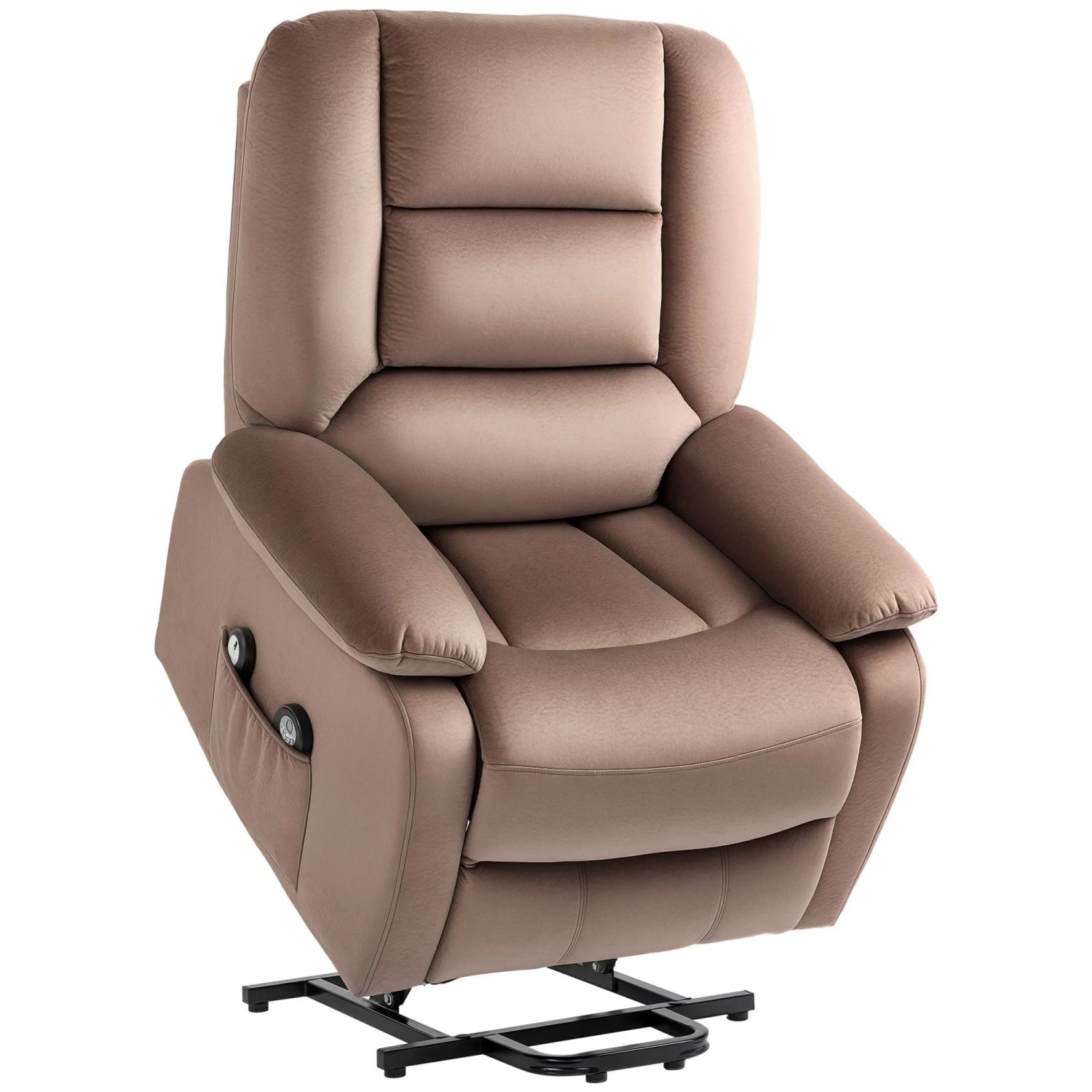 HOMCOM Fernsehsessel mit Aufstehhilfe Polyester Stahl Braun 90L x 93B x 110H cm