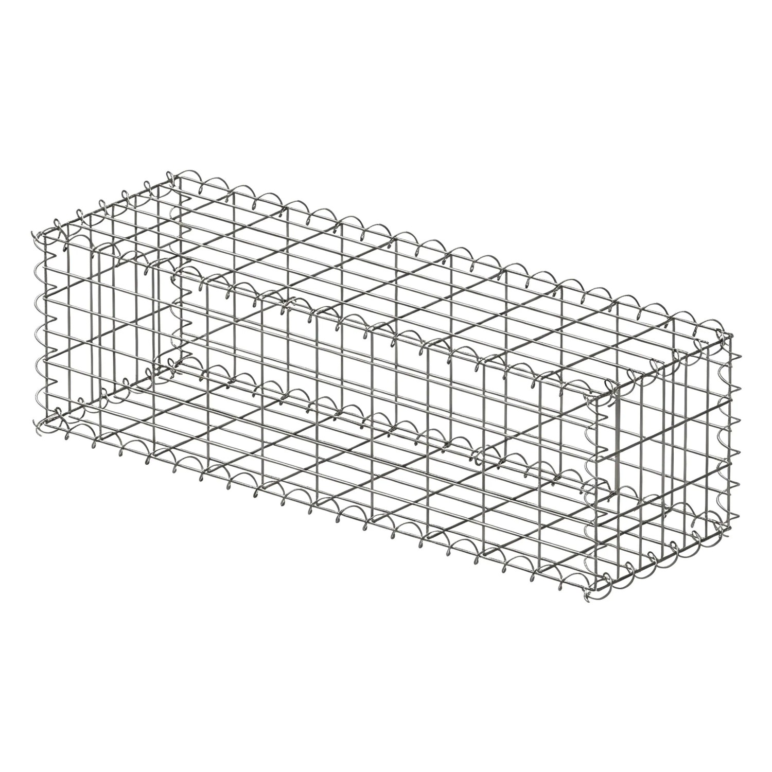 Relaxdays Gabione Stahl Silber Verzinkt 100 cm x 30 cm x 30 cm