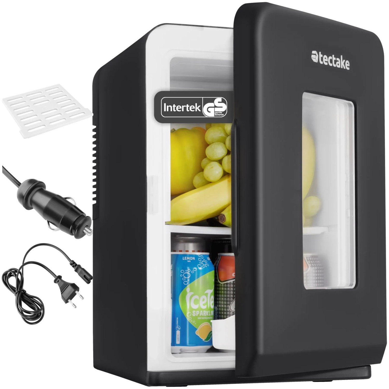Tectake Tragbarer Mini Kühlschrank  2 In 1 Kühl  und Heizfunktion Leicht und Leise  Mit Eco Modus  30 x 27 x 41 cm Schwarz