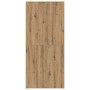 vidaXL Schuhschrank braun aus Holzwerkstoff mit Holzmaserung, 4 Türen und silbernen Griffen.
