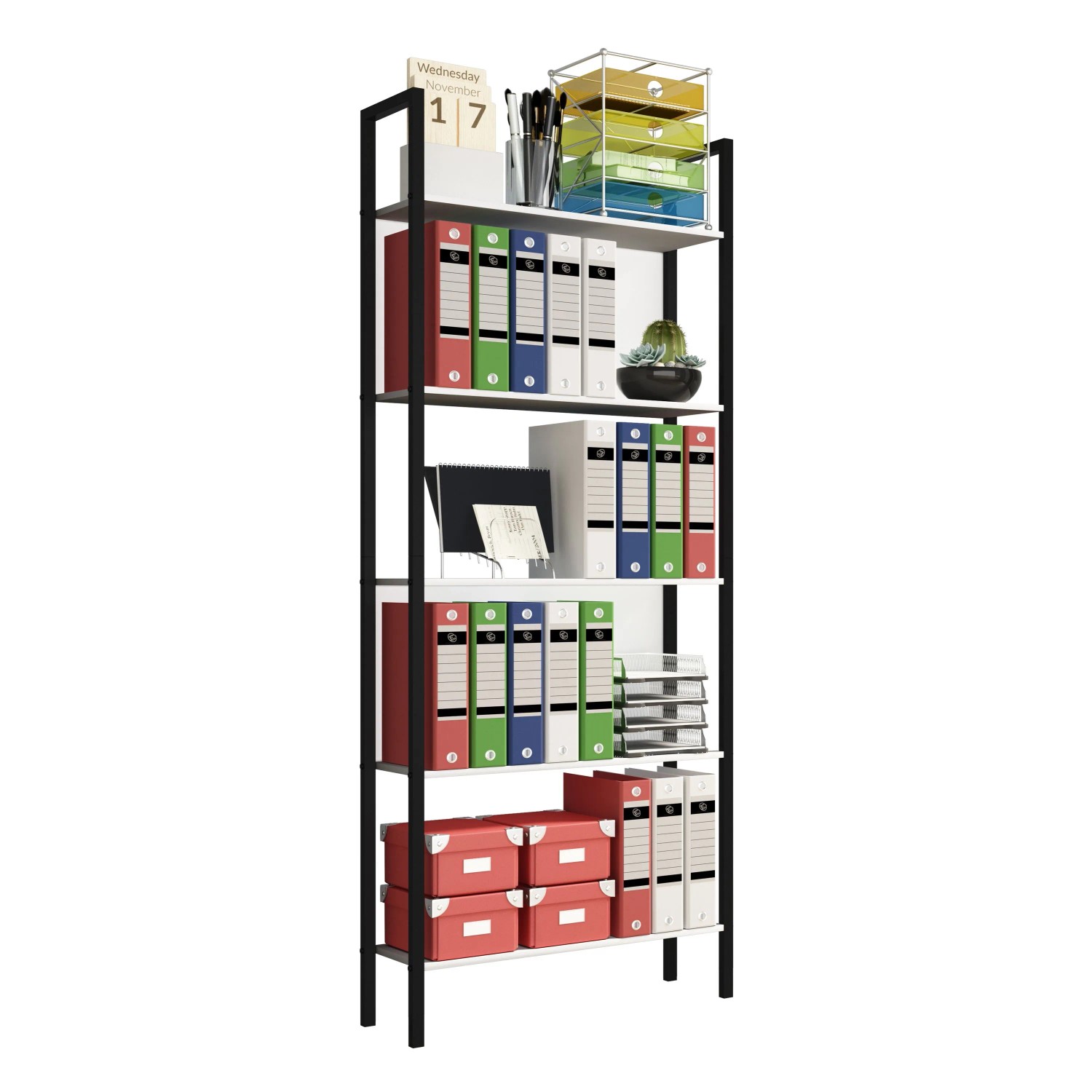 VCM Büroregal & Bücherregal Flakos Weiß