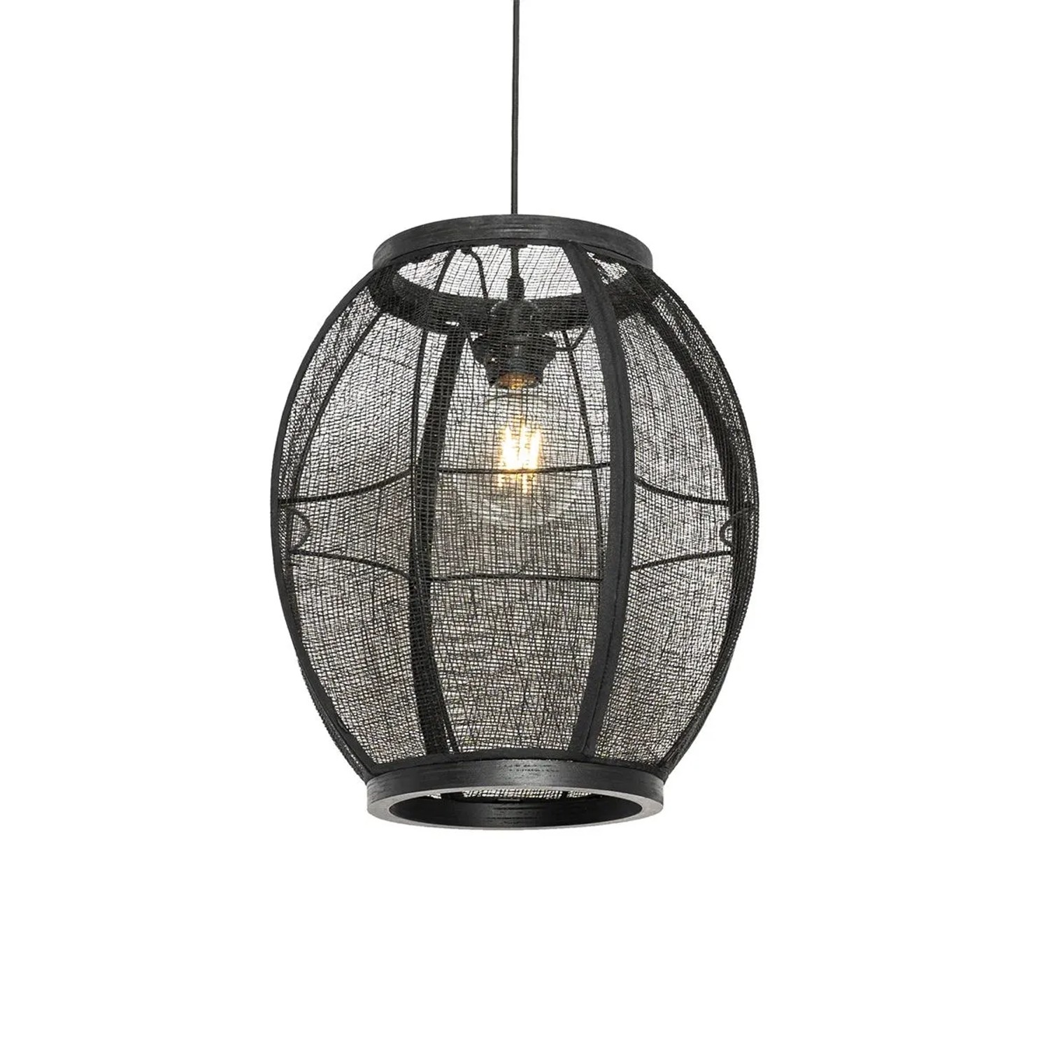 QAZQA Orientalische Hängelampe Schwarz STOff 35 cm Rob